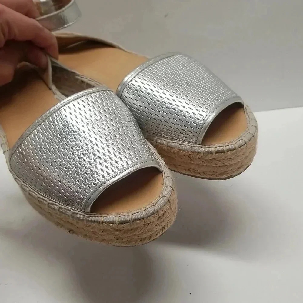 {Franco Sarto} Women's Ravenna 2 Platform Sandals, Silver, Size US 8.5 M - Picture 5 of 12
